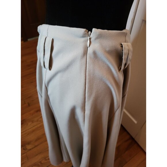 Tan Full Midi Swing Skirt 12 Retro Twee Old Money Minimalist Light Academia - Picture 5 of 5